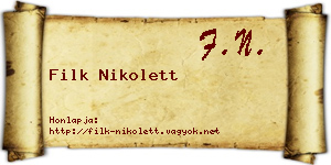 Filk Nikolett névjegykártya
